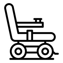 Electric wheelchair drive icon outline vector. Chair power. Motor person