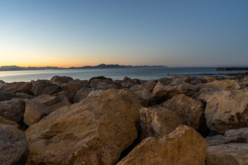 Fototapeta na wymiar Strand bei Son Serra de Marina, Bucht von Alcudia, Mallorca Spanien