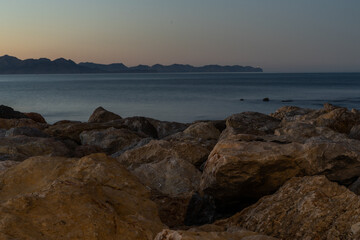 Strand bei Son Serra de Marina, Bucht von Alcudia, Mallorca Spanien