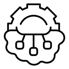 Gear mental icon outline vector. Skill head. Brain emotion
