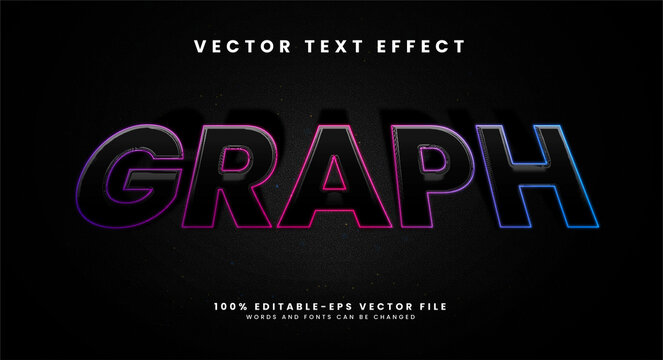 Graph editable text style effect with neon light themes.