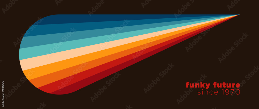 Wall mural simple background design in futuristic retro style with colorful geometric object. vector illustrati