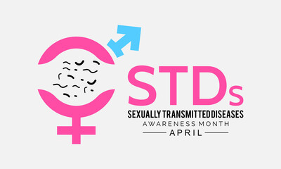 Sexually transmitted diseases awareness month. Vector template for banner, card, poster, background.