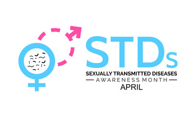 Sexually transmitted diseases awareness month. Vector template for banner, card, poster, background.