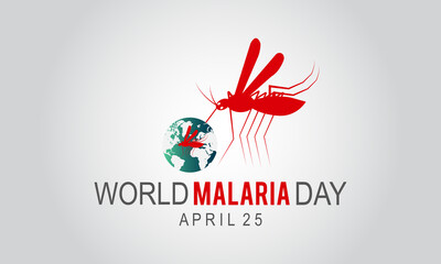 World Malaria Day. Health awareness template for banner, card, poster, background.