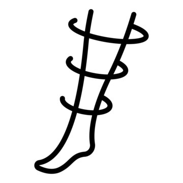 recommend clip art: Female leg icon outline vector. Woman compression. Blood circulation