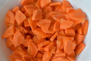 Sliced carrots in a bowl