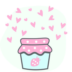 Cute jam jar with hearts