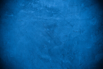 Old wall pattern texture cement blue dark abstract  blue color design are light with black gradient background.