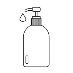 White bottle vector for Cosmetic, washing gel, shampoo, spa, lotion, cream. product,  packaging design. cosmetic bottle. Hand sanitizer pump bottle icon vector, bottle outline, Flat icon. web icon