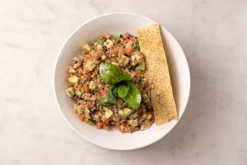 salad with lentils and vegetabless
