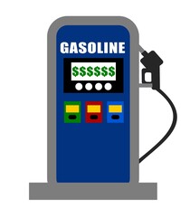 Gas pump with dollar sign reflecting the rising prices