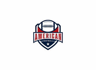 american football logo template vector, icon in white background