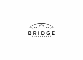 simple bridge logo template in white background