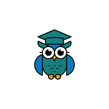 Modern Owl Logo Design. owl with cap and diploma good for companies, schools and colleges. Vector art illustration.