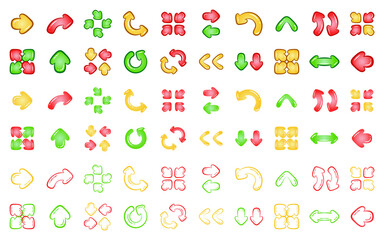 Arrows cute gradient fill icons pack