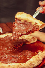 Fatia de Pizza de Chocolate com Avelã