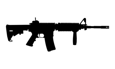 Fototapeta Colt M4 Carbine AR 15 Assault Rifle Silhouette obraz