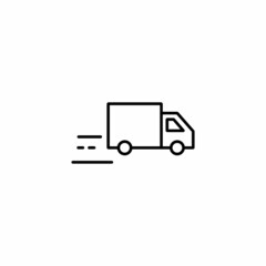 Delivery, Running Truck Icon Vector Isolated on White Background