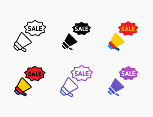 promotion sale icon set. Style line, outline, flat, glyph, color, gradient. Editable stroke and pixel perfect. Can be used for digital product, presentation, print design and more.