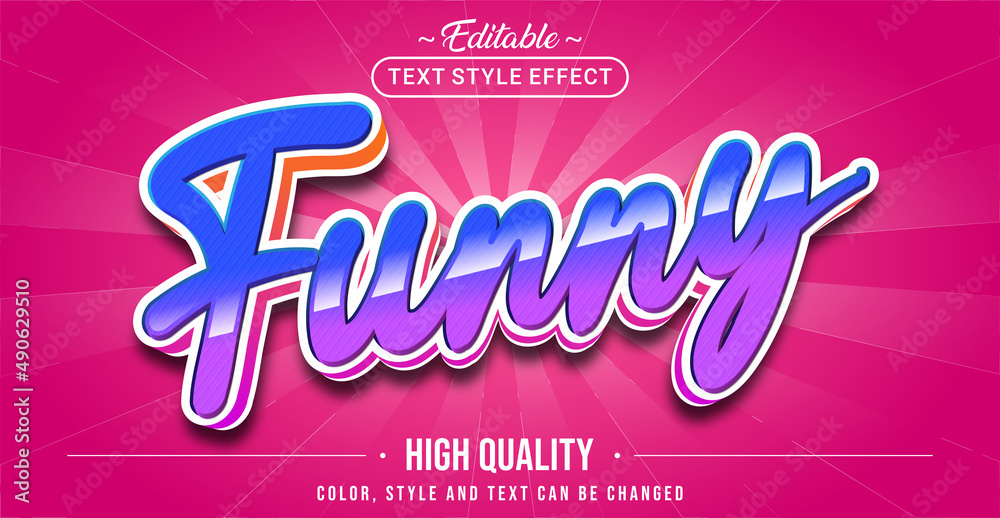 Poster Editable text style effect - Funny Colorful text style theme.