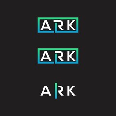 ark a r k alphabet letter logo combination