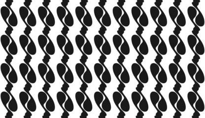 Seamless pattern. Black and white wavy line motif. Modern style pattern design