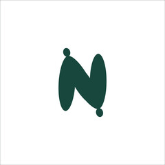 N logo isolated on white background