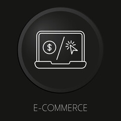 Fototapeta premium E-commerce minimal vector line icon on 3D button isolated on black background. Premium Vector.