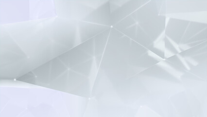 Futuristic, High Tech, White Background, with Network Lines. Digital Connectivity Concept. 3D Render