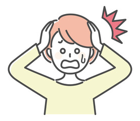simple illustration of amazed lady
