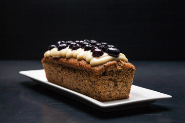 tea pudding, caramel and blueberries 2