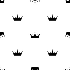 Abstract Seamless pattern with king, princess crowns. Illustration