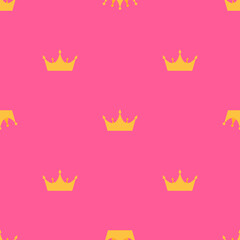 Abstract Seamless pattern with king, princess crowns. Illustration
