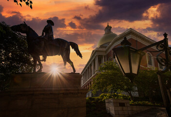 USA, Massachusetts State House in Boston.