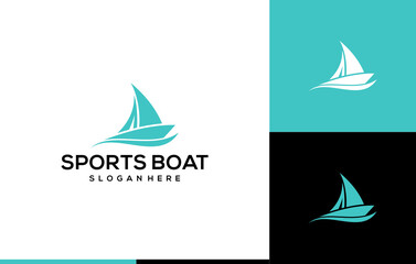 modern minimalist sports boat logo design