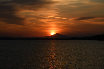 涸沼の夕景