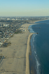 Aerial view of the coast in Santa Monica
