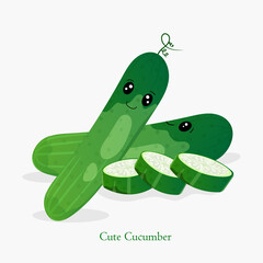 cute cucumber character