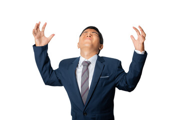 Businessman feeling disappointed, angry, unhappy and negative gesture.