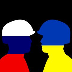 Russia's war against Ukraine. Two soldiers confront each other