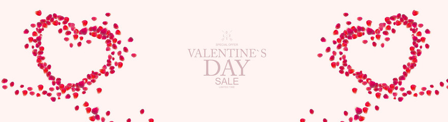 Happy Valentines Day Sale Background, poster, card, invitation. Illustration