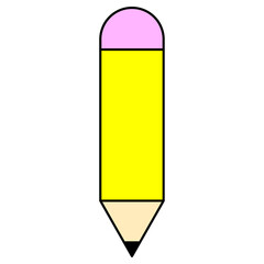 cartoon pencil. Hand draw. Vector illustration. stock image. 
