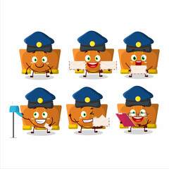 A picture of cheerful orange binder clip postman cartoon design concept