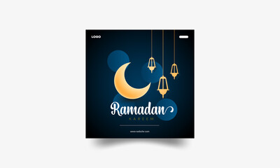 Ramadan Kareem greeting card social media post design