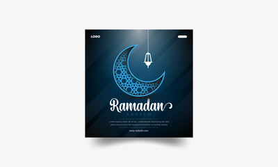 Ramadan Kareem greeting card social media post design
