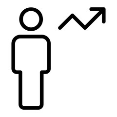 rise in value line icon