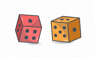 Red and orange dice illustration