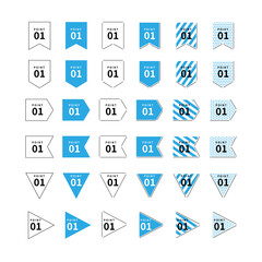 タイトルデザインのセット（フラッグ、シアン）