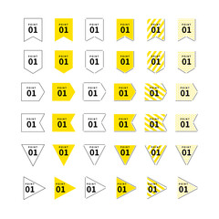 タイトルデザインのセット（フラッグ、イエロー）